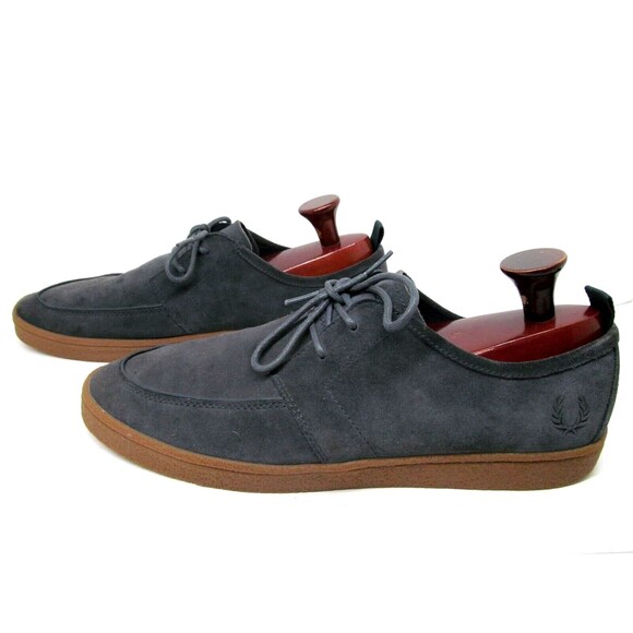 Fred Perry Gray Suede Designer Sneakers Mens Size US 13 EUR 47 - Picture 8 of 16